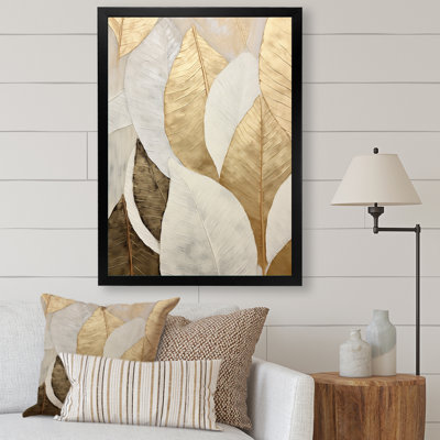 Gold Minimalism Leaves Collage III - Print