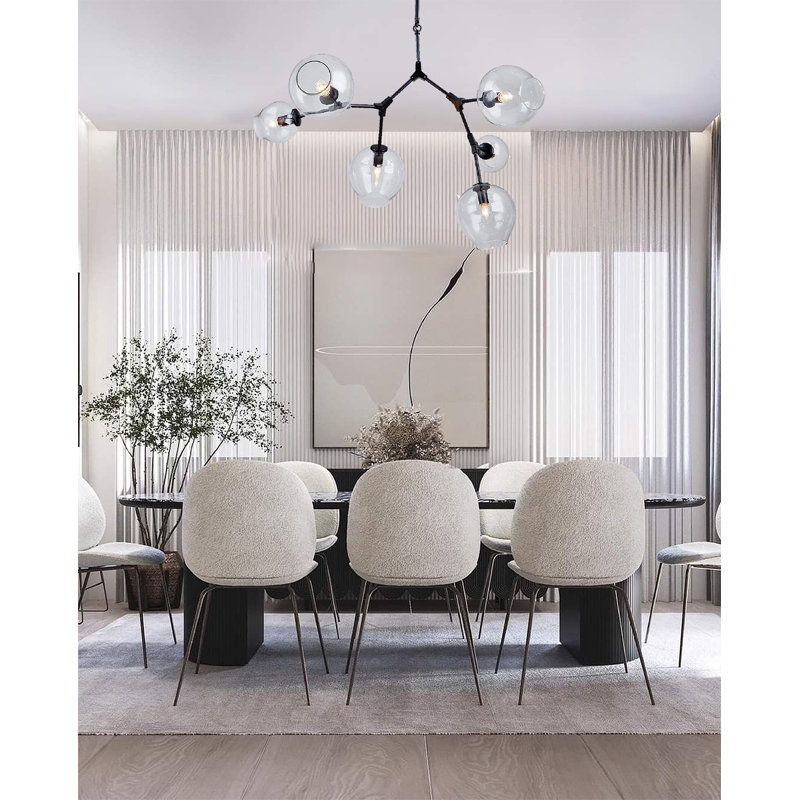 Lustre linéaire moderne à 6 lumières Newcomb , Noir