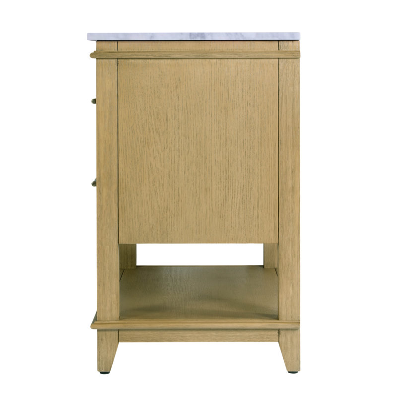 Lois 36 in. W Wood & Marble Top Single Sink Bathroom Vanity