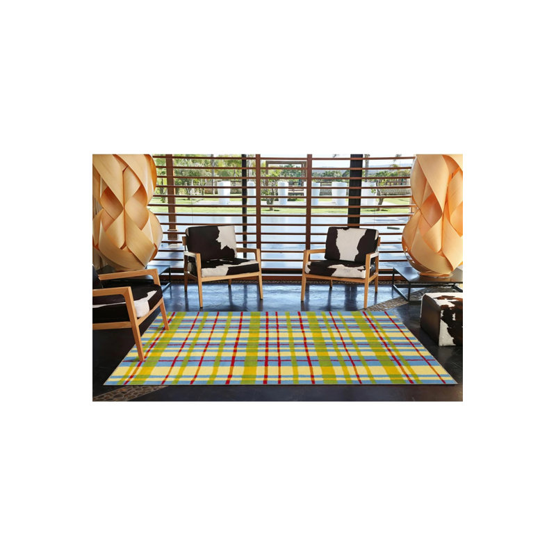Tapis tissé à rayures, Rond 4 pi