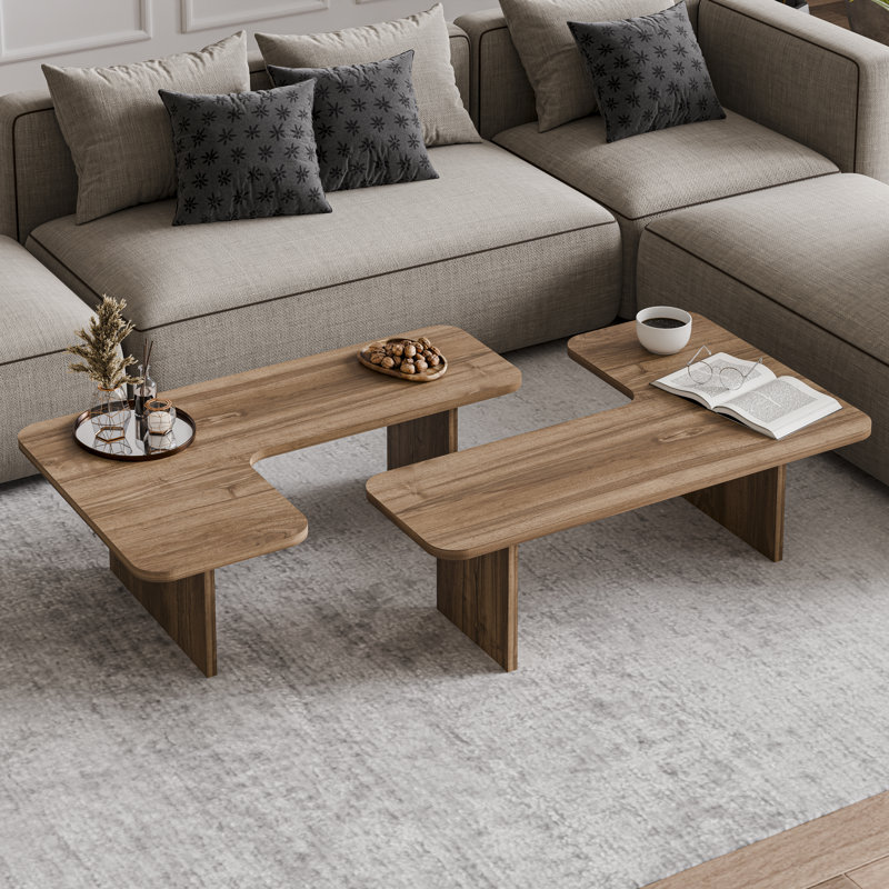 Toro 2 Pieces of Coffee Table, Walnut