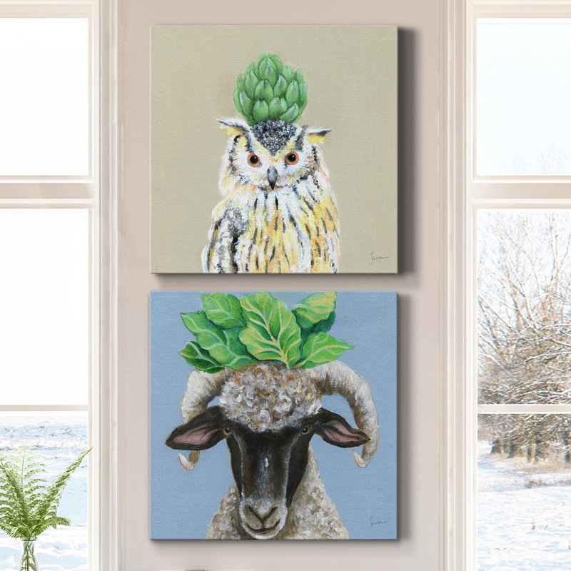 «Playful Nature», ensemble de 2 peintures, H 40 po x l 80 po x P 1 po, Toile tendue