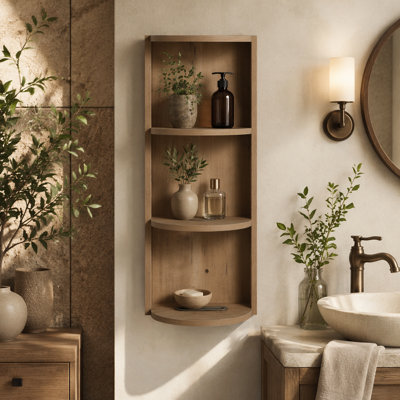 12" Bathroom Wall-Mounted Storage Rack, Float Mounting Design,(KD-Packing)