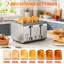 SUPERLEX 4-Slice Toaster 1600W Brushed Stainless Steel with Wide Slots | 7 Browning Settings, Defrost, Reheat & Cancel Functions, Removable Crumb Tray for Bread, Baguette & Artisan Loaf, Silver