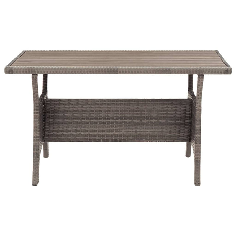Evanston Rectangular Wicker Outdoor Dining Table, 120cm L x 70cm W x 66cm H, Dark Grey