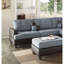 Canapé modulaire contemporain en polyfibre gris et lin