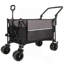 Chariot pliable multifonctionnel avec chariot pivotant et poussoir avec poignée rotative et roues tout-terrain à 360 ° - Conception robuste et réglable, grande capacité de transport, d'épicerie et d'utilisation extérieure, noir-gris-118414656
