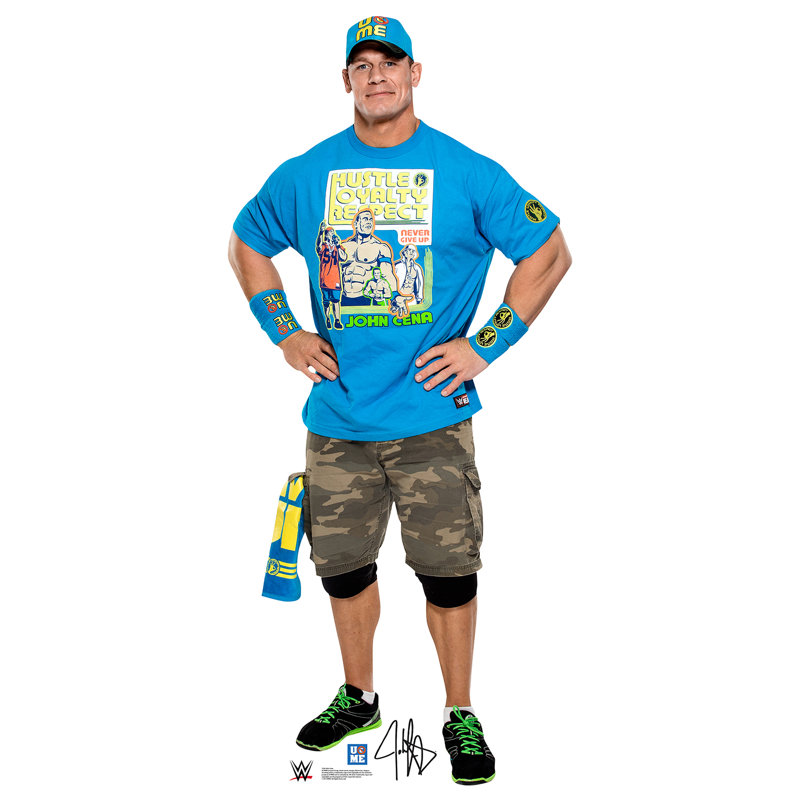 John Cena Life-Size WWE Cardboard Standup with Light Blue Shirt
