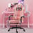 Reclining Ergonomic Faux Leather Swiveling PC & Racing Game Chair with Footrest-92609537-102871746