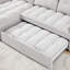 Lit inclinable en chenille inclinable, gris, ports de charge, canapé modulaire en L avec rangement, poche de charge et rangement latéral pour l'accoudoir