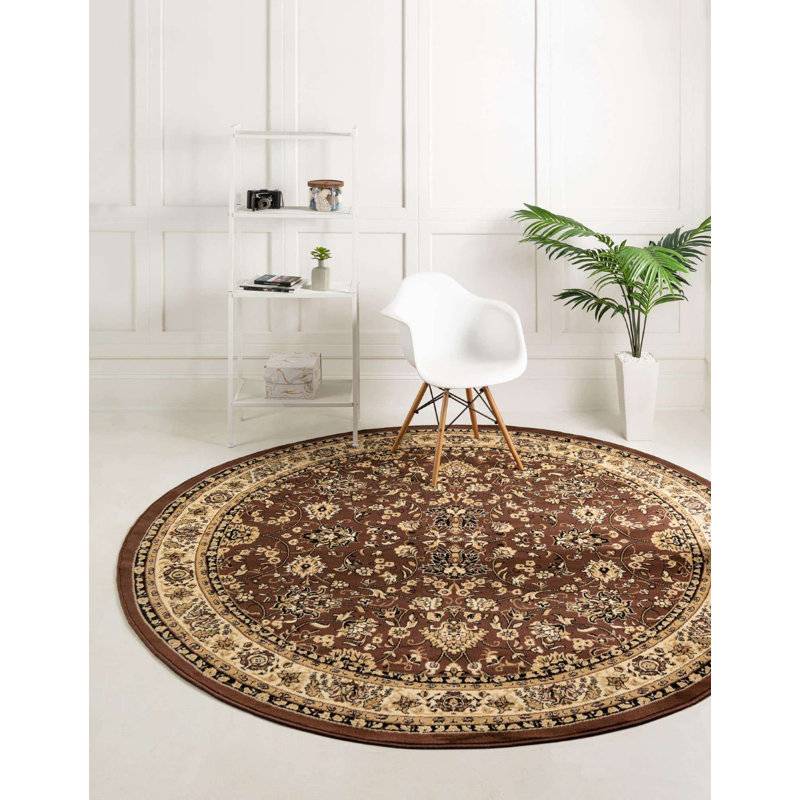 Tapis traditionnel couleur Zayandeh, Rond 4 pi
