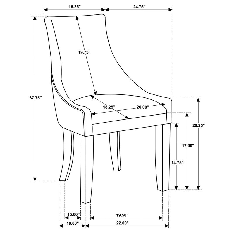 Ensemble de 2 chaises d'appoint rembourrées