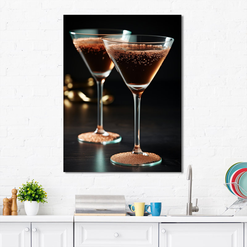 Espresso Martini Cocktail - Art mural cocktails, H 44 po x l 34 po x P 1,5 po