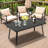 Black Steel Rectangle Patio Coffee Table