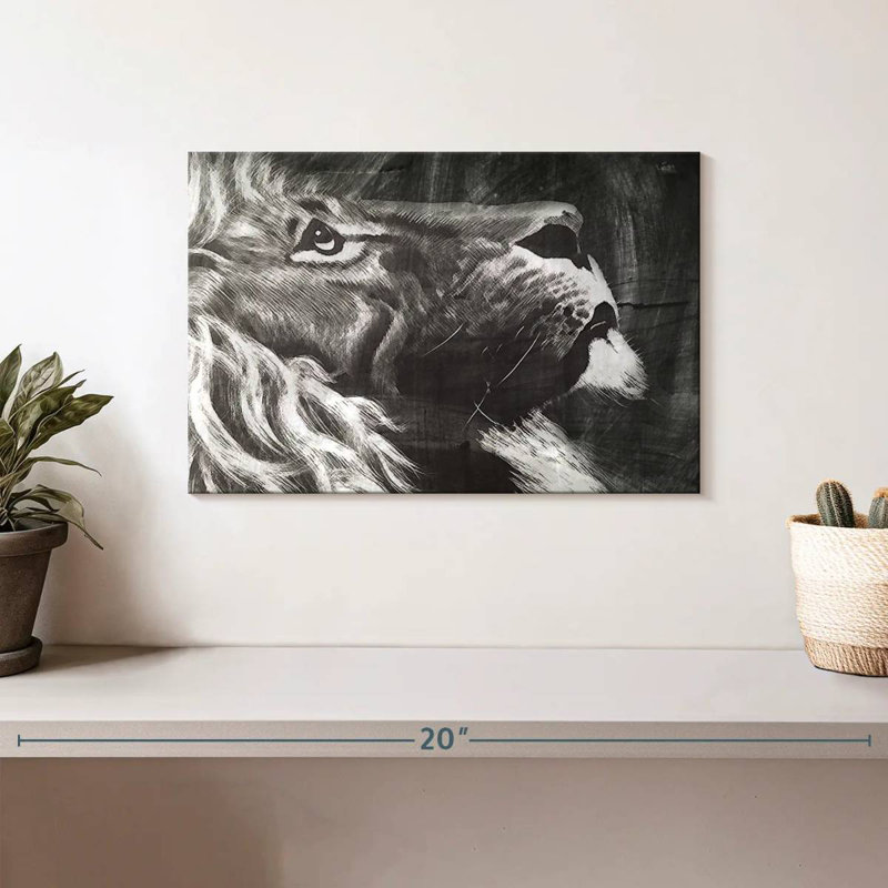 Lion craie Brampt, H 8 po x l 12 po