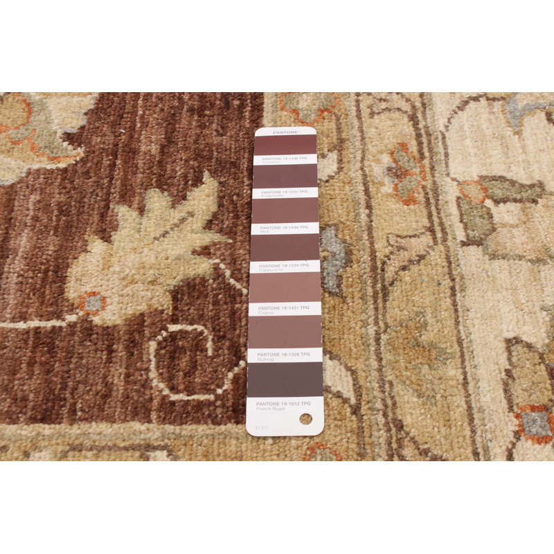 Tapis brun foncé Peshawar Oushak 9 pi 0 po x 12 pi 0 po