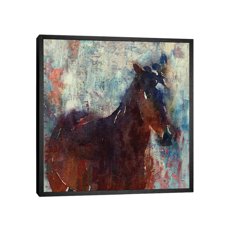 Wild Brown Horse by Irena Orlov - Gallery-Wrapped Canvas Giclée on Canvas, 45.72 cm H x 45.72 cm W, Black Framed