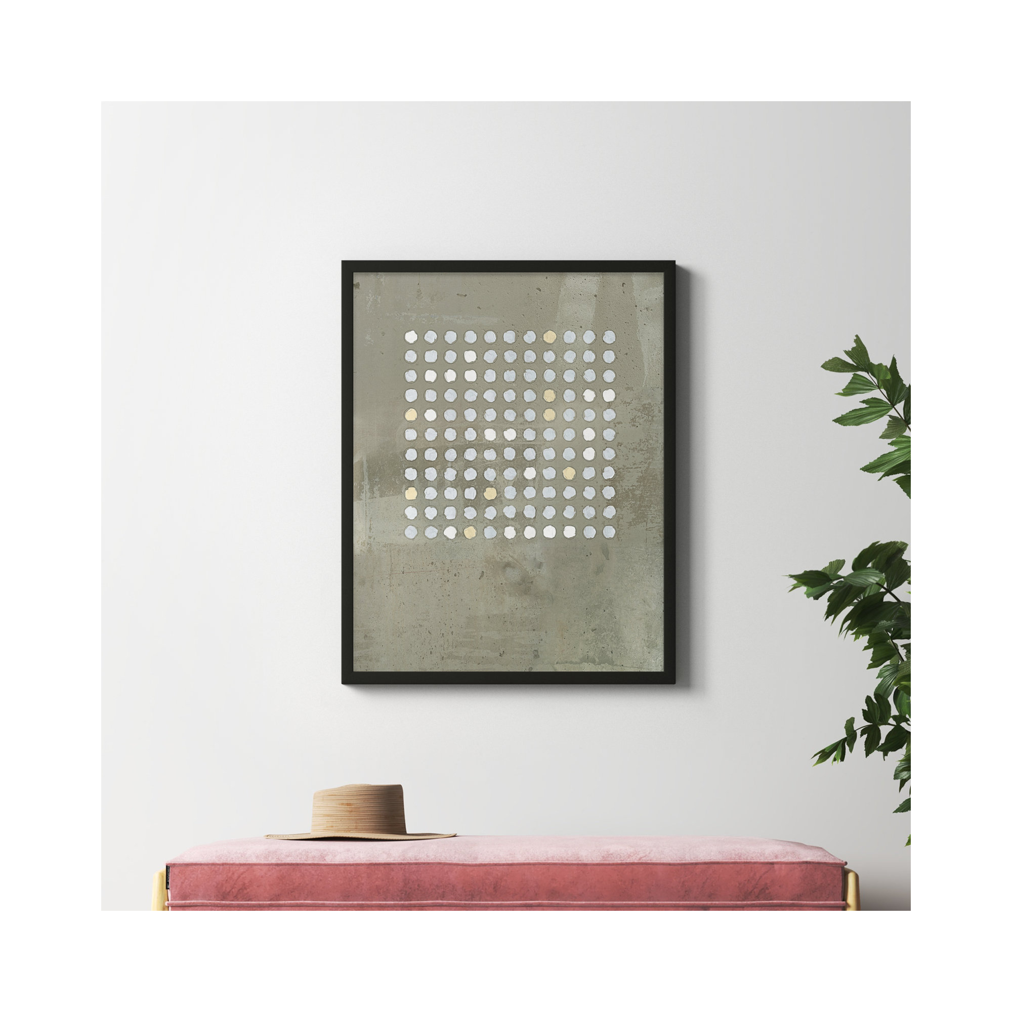 Circles In Squares 2 by Jacques Pilon, Black, 38" H x 30" W x 1.25" D