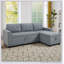 Canapé modulaire rembourré escamotable avec méridienne de rangement, canapé d'angle convertible
