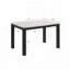 Table de salle à manger contemporaine en faux marbre avec plateau blanc, finition noire, 47,2 po x 29,5 po-536594563