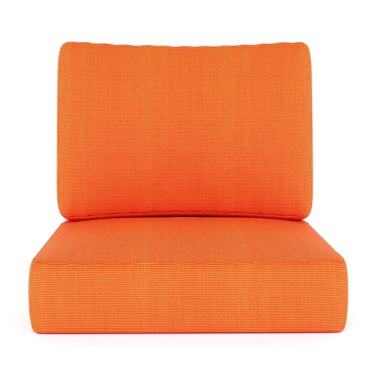 Amala Outdoor Sunbrella® Seat/Back Cushion, Sunbrella® Canvas Tangerine, 25" W x 25.5" D