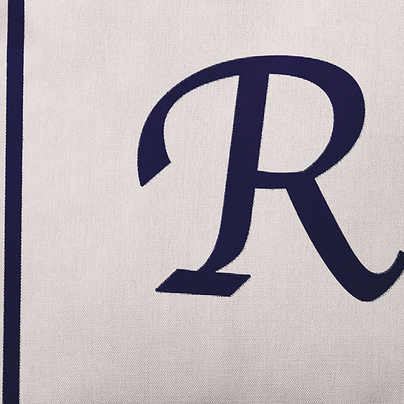 Reversible Throw Pillow, 26"x26", Navy Blue/White, R
