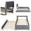 Lit plateforme tapissier classique avec gigogne et éclairage DEL Smart Teddy-1154335189-1154335146