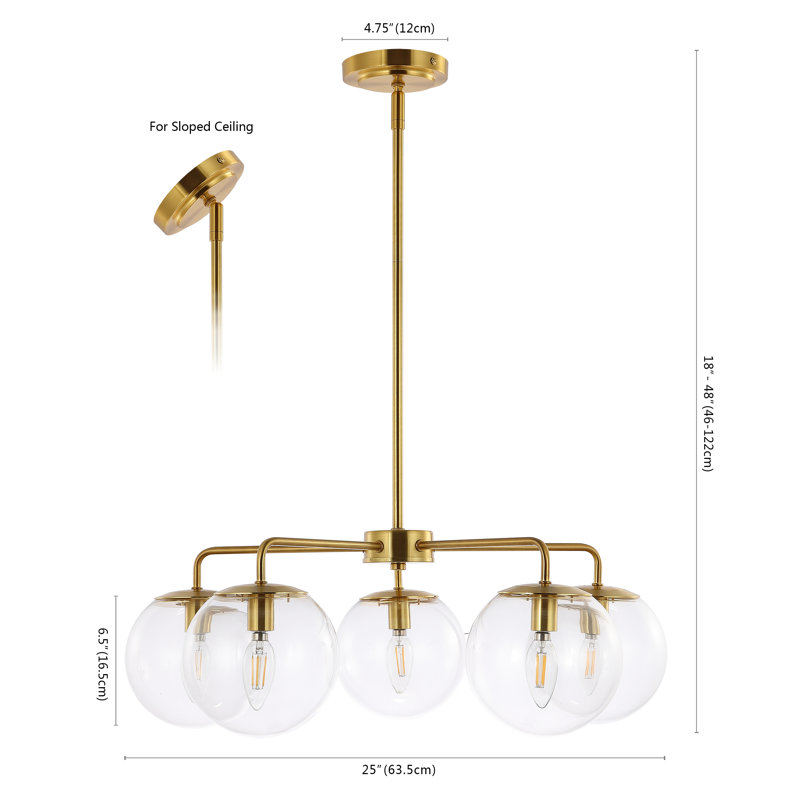Rattana 5 - Light Dimmable Globe Chandelier