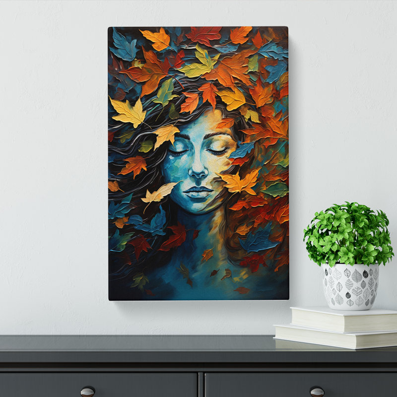 Leaf Expressionism - Wrapped Canvas Print, 50cm H x 35cm W x 3cm D