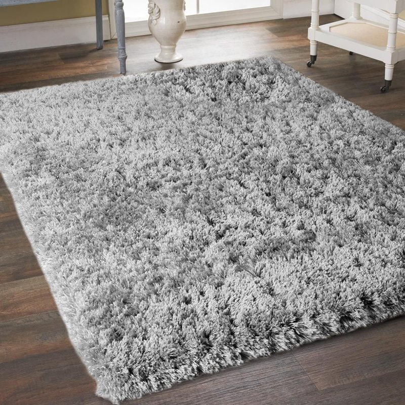 Tapis argenté à poils longs Selsey, Rectangle 9 pi x 12 pi