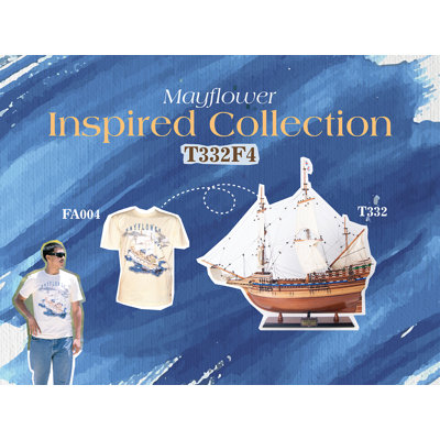 Majestic Mayflower Combo: A Model Ship and Iconic T-Shirt