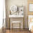 Vanity Desk with Mirror and Stool
