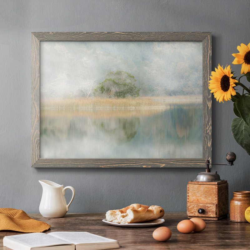 Silent Morning River, reproduction d'art sur toile, Gris, H 28 po x l 42 po