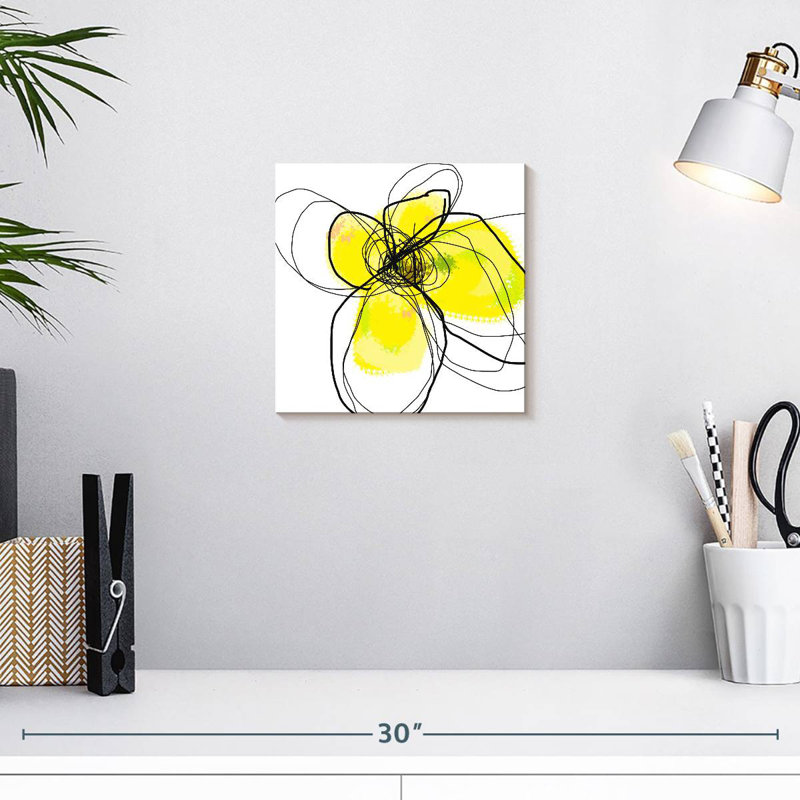 Pétales jaunes III, H 10 po x l 10 po