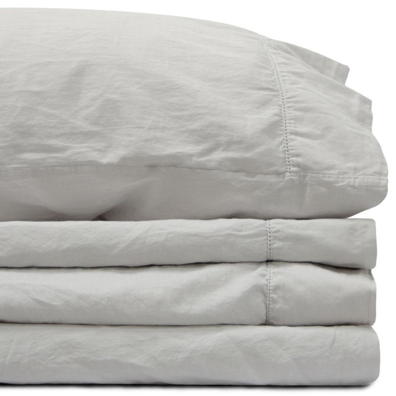 Whisper Gray Twin Cotton Percale Sheet Set