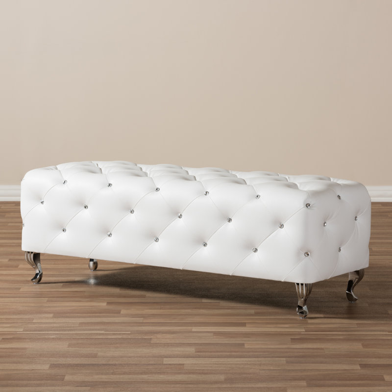 Messaline Faux Leather Upholstered Bench