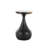 Teak Wood Handmade Fluted Side End Accent Table With Brown Tabletop