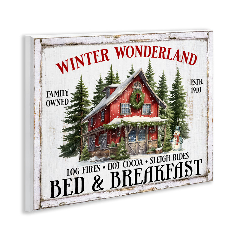 Winter Bed & Breakfast Canvas Wall Art by Creatif Belle