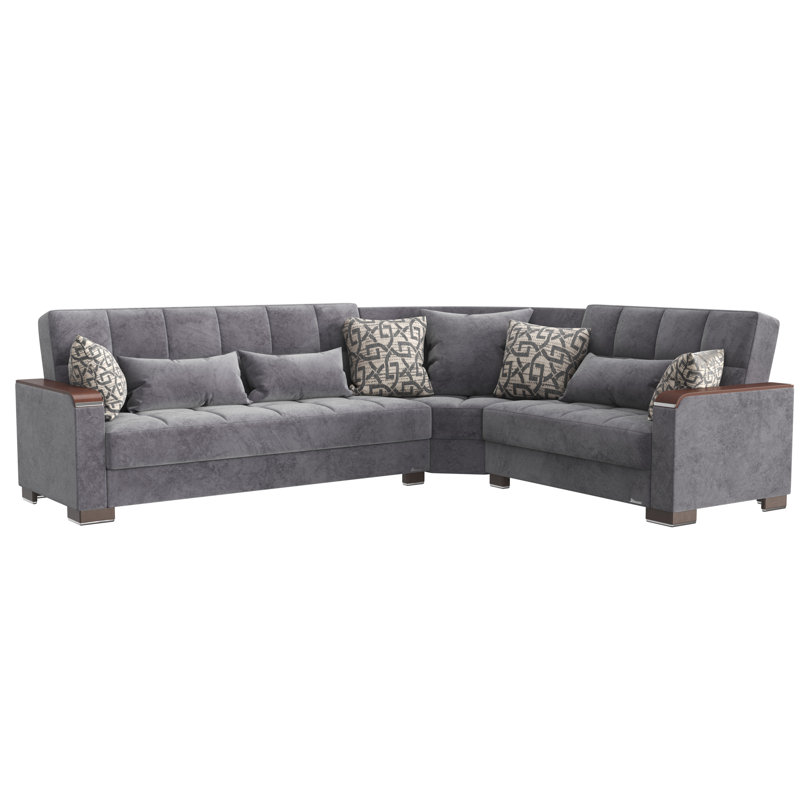 Legacy X 224” Convertible Sectional Sofa Bed with Storage – Firm Support L-Shaped Sleeper Sectional for Small Spaces