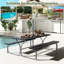 Red Barrel Studio 6 Ft Picnic Table Bench Set Outdoor Dining Table & 2 Benches With Metal Frame White-2104561711