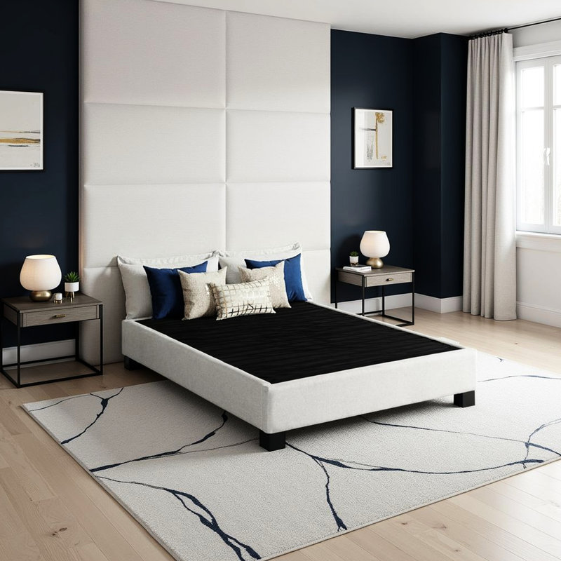 Oatmeal Modern Queen Bed