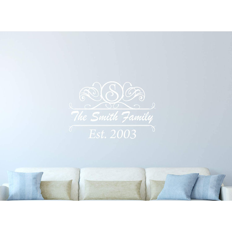 Adhésif décoratif nom de famille, Blanc, H 20,5 po x l 30 po
