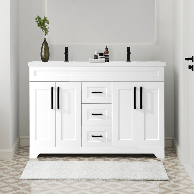 Meuble-lavabo autoportant en résine 59,5 po Rustic Plywood