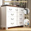 Commodes et commodes à 9 tiroirs larges, commode haute avec poignées en métal richement sculptées, commode moderne avec pieds en bois pour la chambre à coucher, le salon-671488063