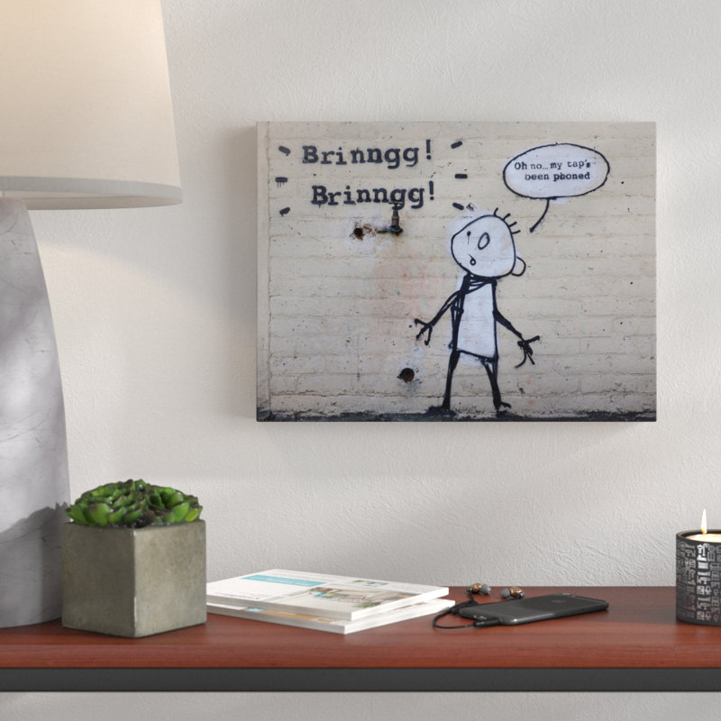 « telephoneed tap », reproduction d’impression sur toile tendue, H 12 po x l 16 po x P 1,5 po