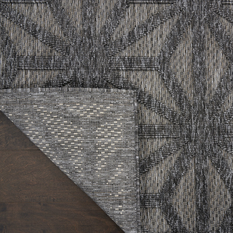 Tapis intérieur / extérieur gris Allesandra, Rectangle 8 pi 10 po x 11 pi 10 po