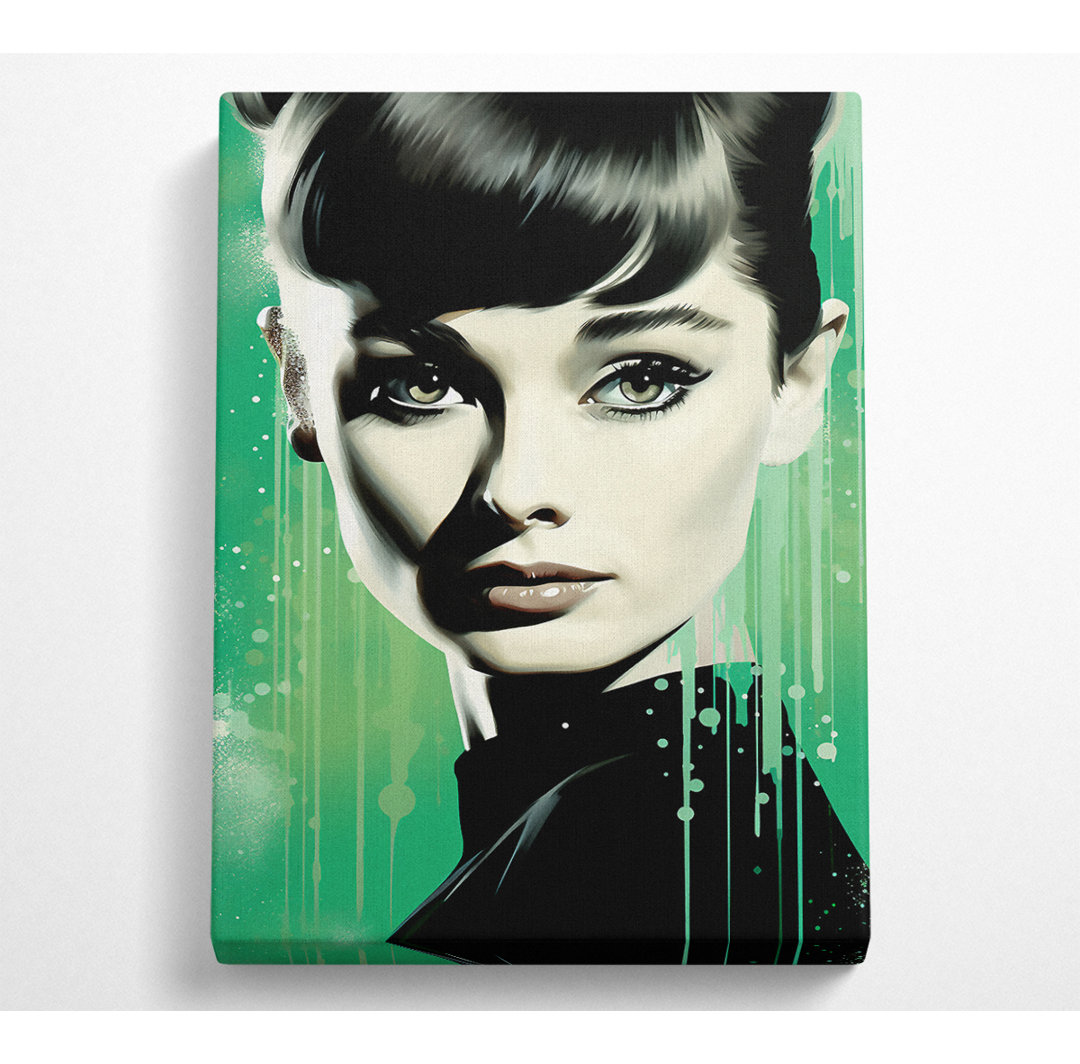 Audrey Hepburn Green Sparkle - Druck