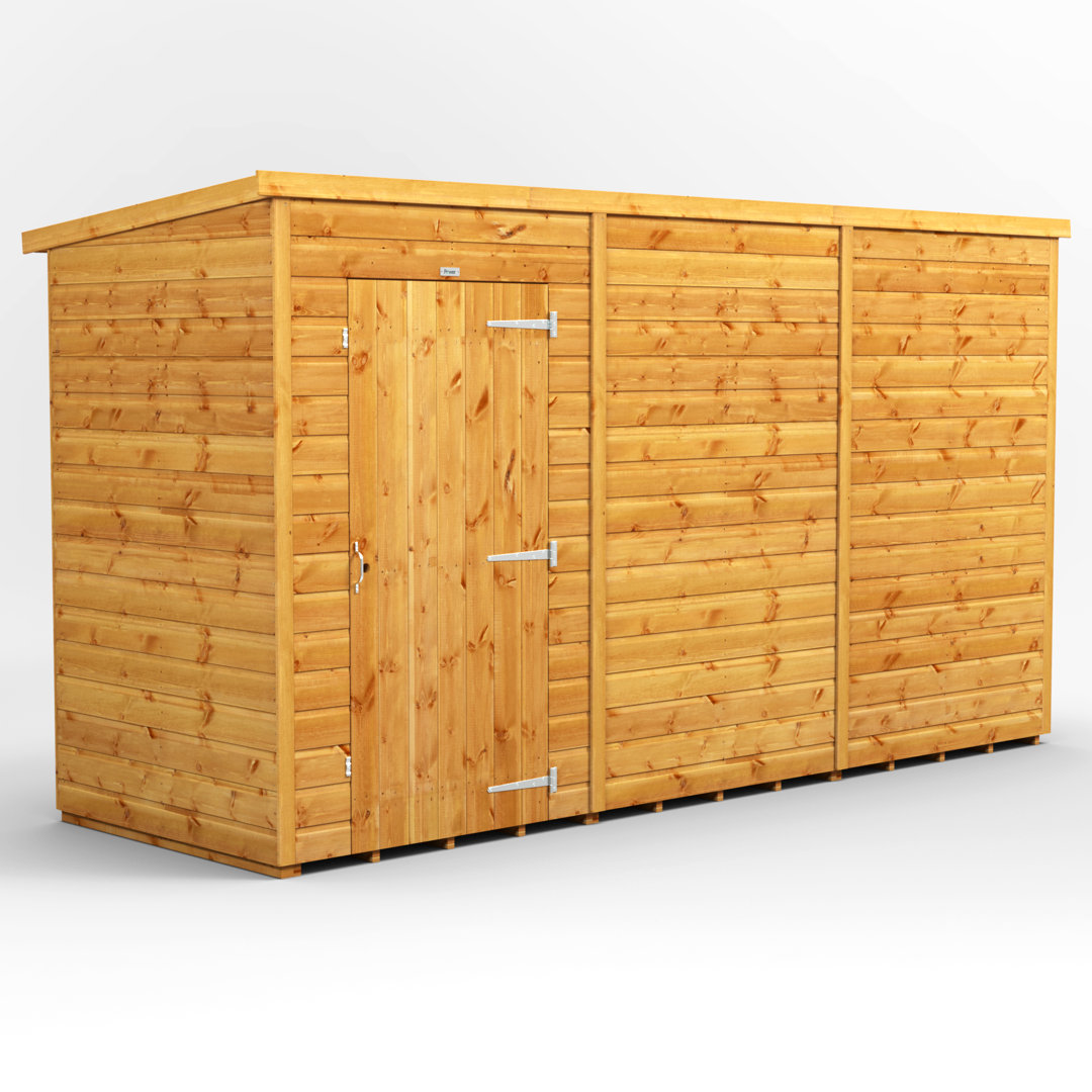 Powersheds 12 x 4ft Timber Tongue & Groove Windowless Pent Garden Shed