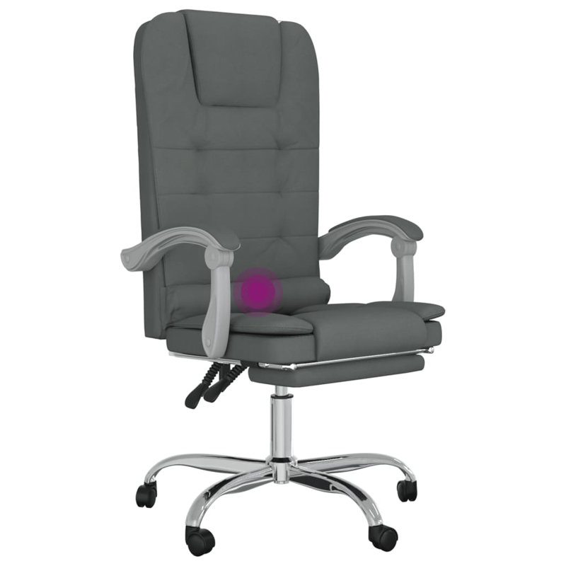 Massage Reclining Office Chair Massage Office Adjustable Chair Fabric, Dark Gray