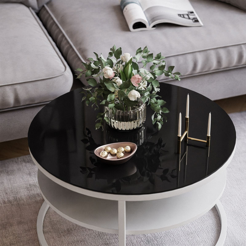 Knowlson Coffee Table, Black/White